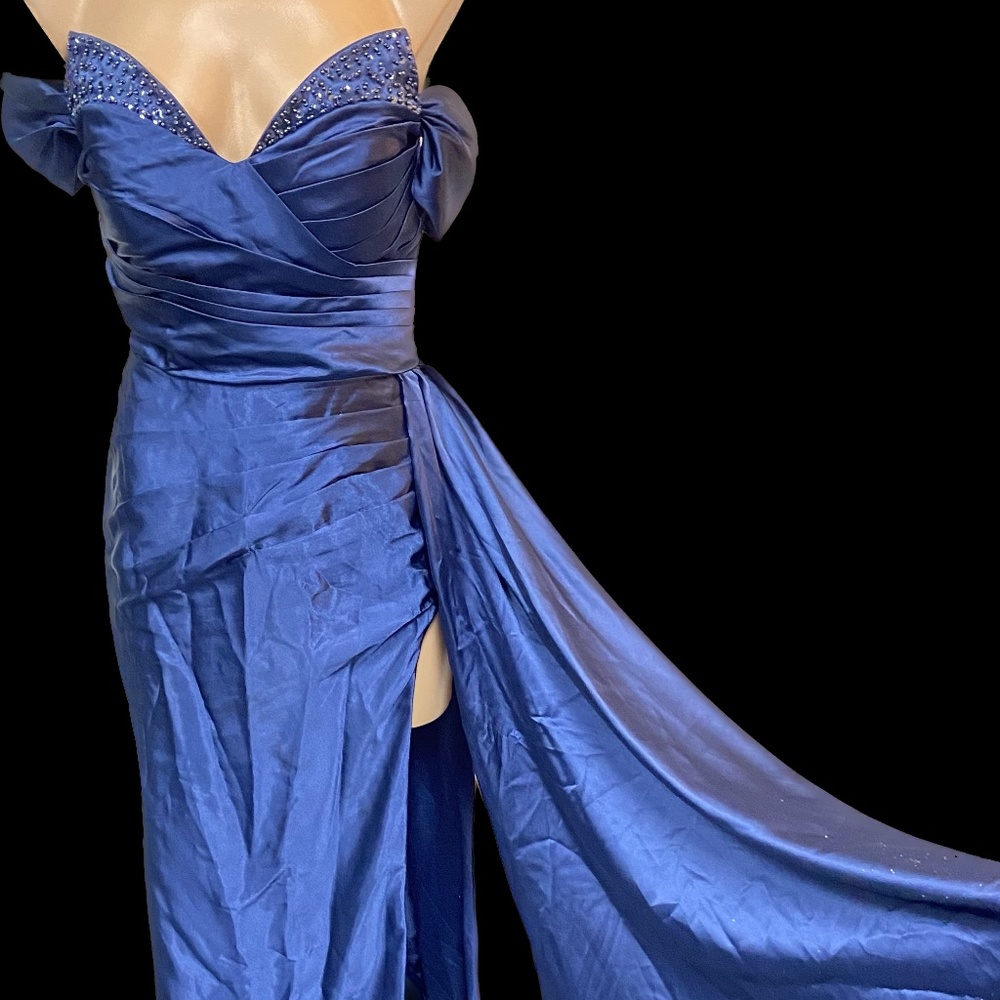 Navy Blue Formal Dress w/ split